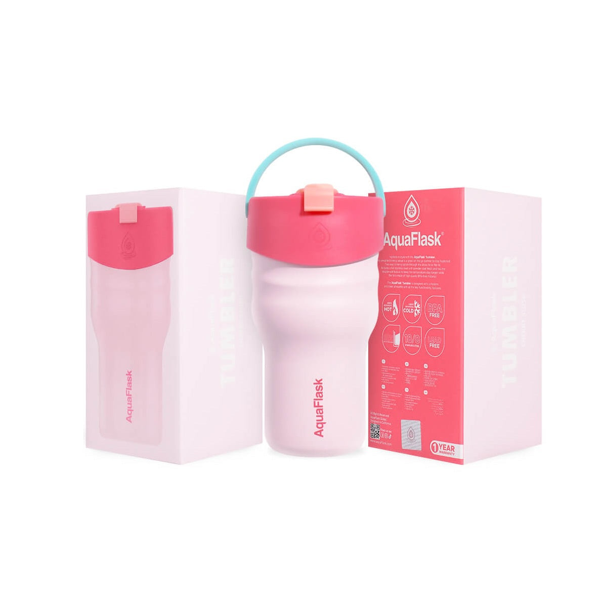 Aqua Flask 20oz – Stainless Steel Tumbler, Vacuum Insulated, Hot & Cold, Leak Proof 