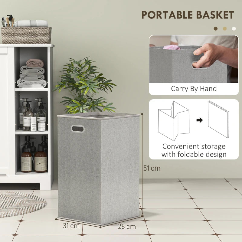 Laundry Cabinet with Removable Basket, Tilt Out Laundry Hamper with Adjustable Shelf and Open Compartments, White