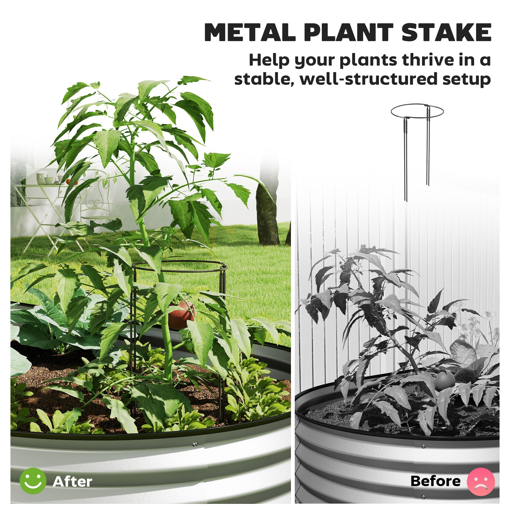 Outsunny 5' x 3' x 1' Large Outdoor Planter Box, Galvanized Raised Garden Bed with Metal Plant Stake, Silver 