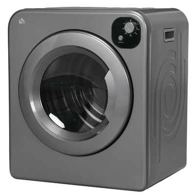 HOMCOM 3.22 Cu.Ft Compact Electric Portable Clothes Dryer 1300W 7 Drying Modes for Apartment Dorm Grey 