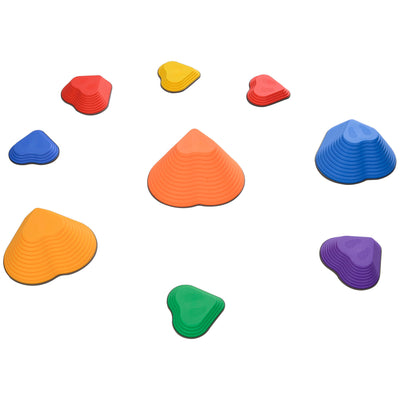 Qaba 9PCs Non-Slip Stackable Kids Stepping Stones, Heart-Shaped 