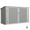 7.6 x 3.4ft Outdoor Storage Shed, 3 Garbage Bin Shed Organizer with Lockable Double Doors, Openable Lid, Silver Grey