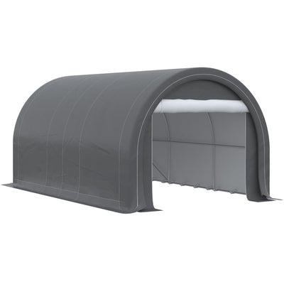 Outsunny Carport 16'x10' Heavy Duty Garage Storage Tent with Zippered Door Anti-UV PE Cover 