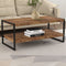 Coffee Table in Brown Reclaimed Wood with Black Metal Frame – Industrial Style Living Room Furniture