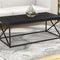 Coffee Table Dark Grey Wood with Black Metal – Modern, Sturdy, Spacious Top, Easy Assembly, Contemporary Living Room Furniture