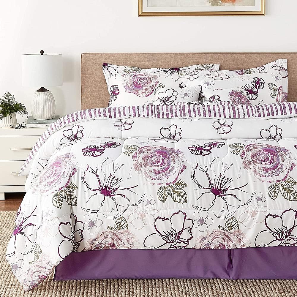 Comforter Angelica 5 Piece Twin Purple 