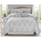 Comforter Chateau 7 Piece Queen – Grey, Luxury Polyester Microfiber, Includes Comforter, Bedskirt, Shams & Cushions, Hypoallergenic