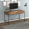 Computer Gaming Desk – Brown Reclaimed Wood, 2 Drawers, Black Metal Frame, Sturdy Industrial Style, Home Office or Gaming Setup
