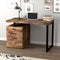 Computer Gaming Desk – Brown Reclaimed Wood, 3 Drawers, Black Metal Frame, Industrial Style, Sturdy Home Office or Gaming Setup