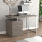 Computer Gaming Desk – Dark Taupe, 3 Drawers, Silver Metal Frame, Modern Home Office or Gaming Setup