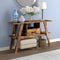 Console Sofa Table – Brown Reclaimed Wood Look, 1 Drawer & 1 Shelf, Rustic Accent Table for Entryway or Living Room