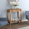 Console Sofa Table – Brown Reclaimed Wood Finish with 1 Shelf, Rustic Modern Design for Living Room, Hallway, or Entryway
