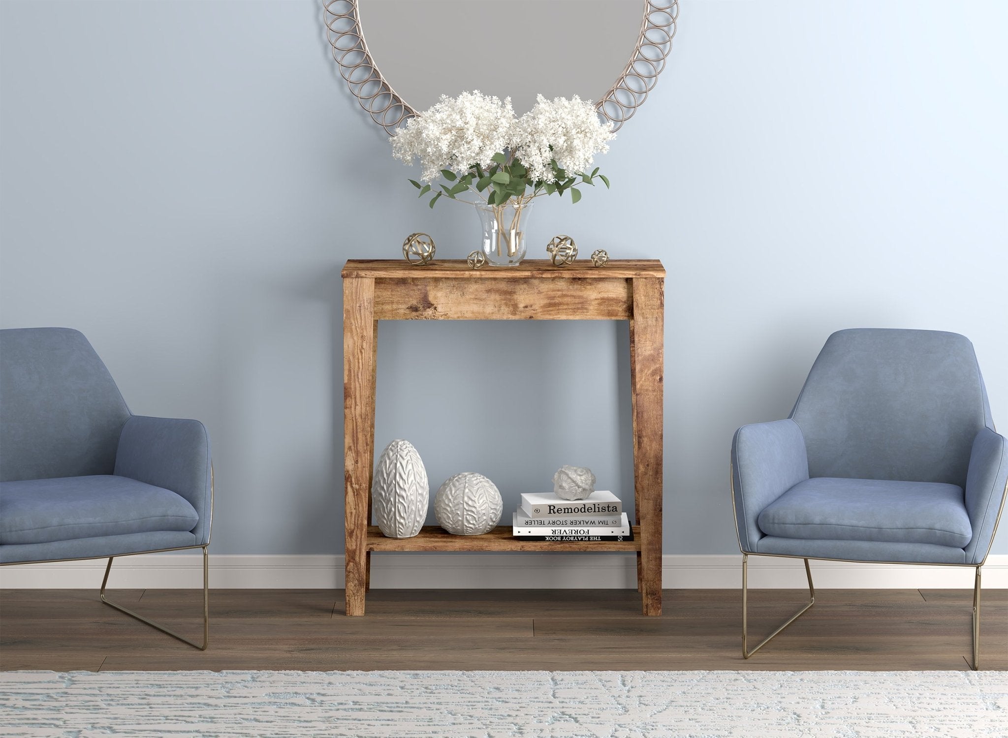 Console Sofa Table Brown Reclaimed Wood 1 Shelf 