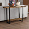Console Sofa Table – Brown Reclaimed Wood Top, 1 Shelf, Black Metal Base, Modern Industrial Design for Living Room or Entryway