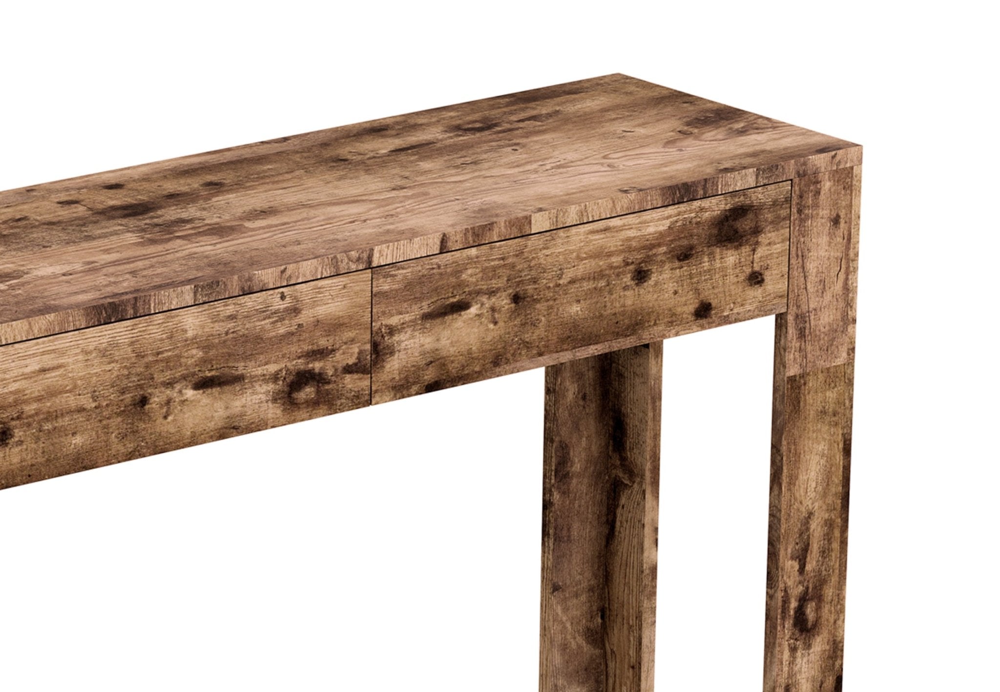 Console Sofa Table Brown Reclaimed Wood 2 Drawers 1 Shelf 