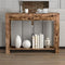 Console Sofa Table – Brown Reclaimed Wood Top, 2 Drawers, 1 Shelf, Industrial Modern Design for Entryway, Living Room, or Hallway
