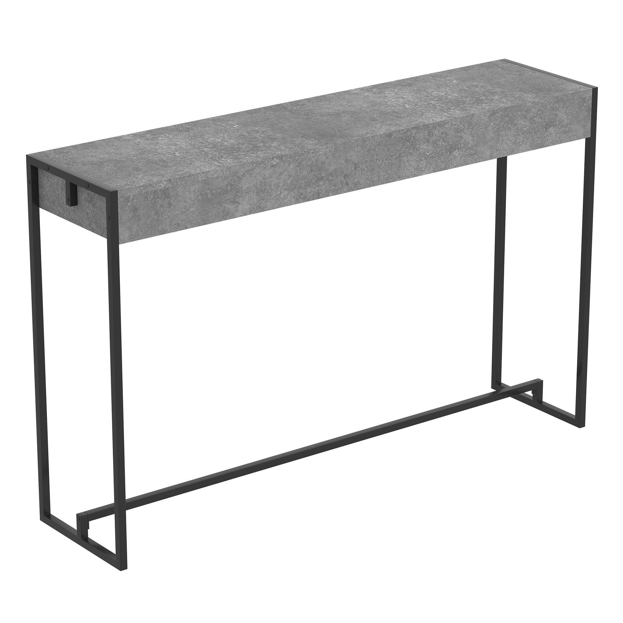 Console Sofa Table Dark Cement Black Metal 
