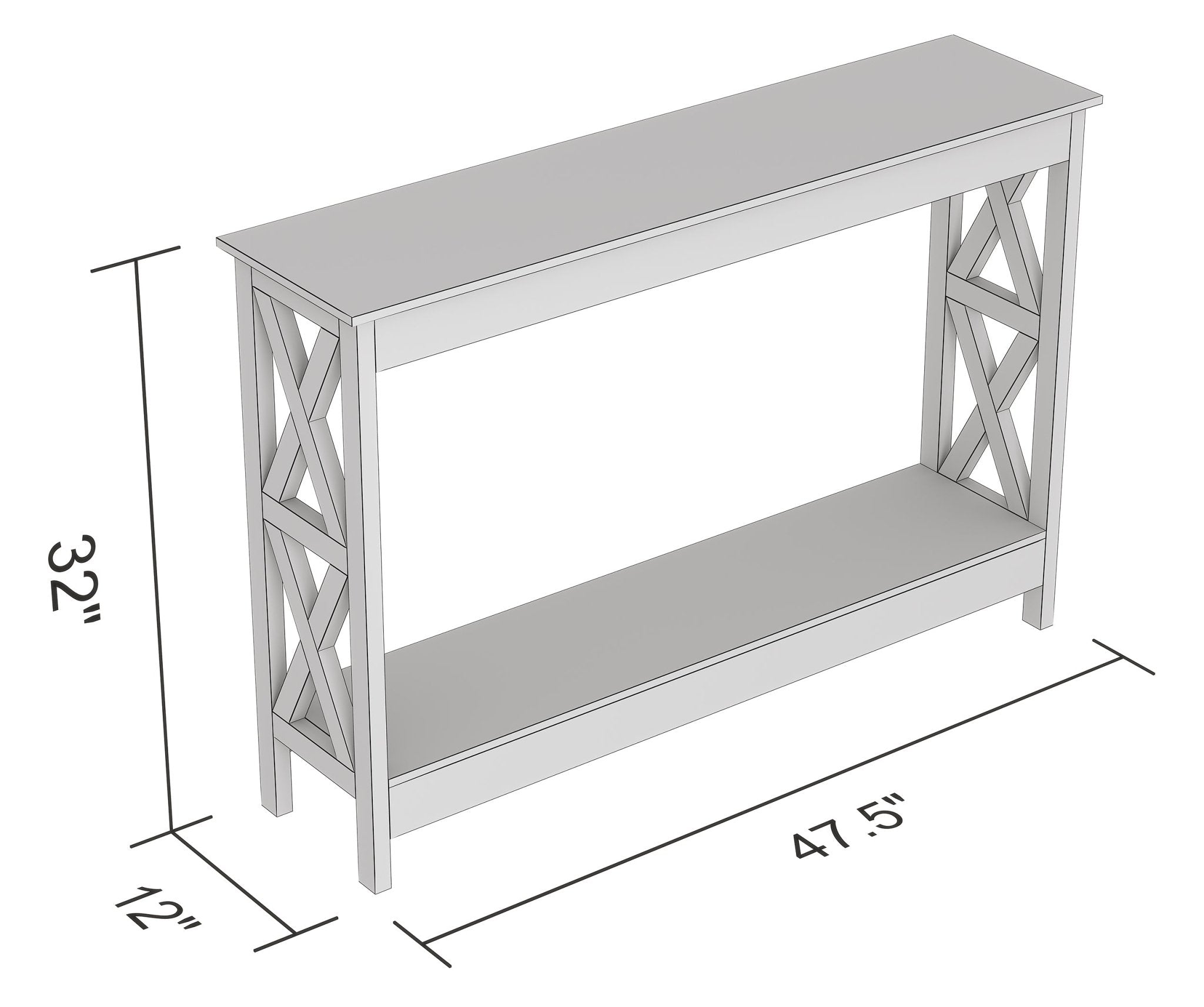Console Sofa Table Dark Grey 1 Shelf 