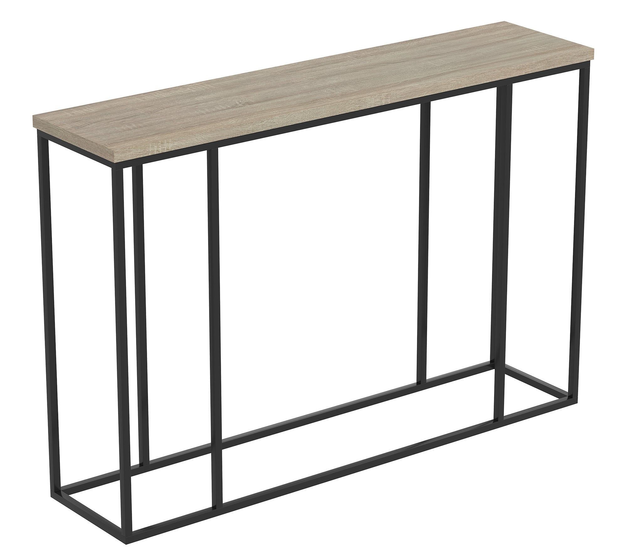 Console Sofa Table Dark Taupe Black Metal 