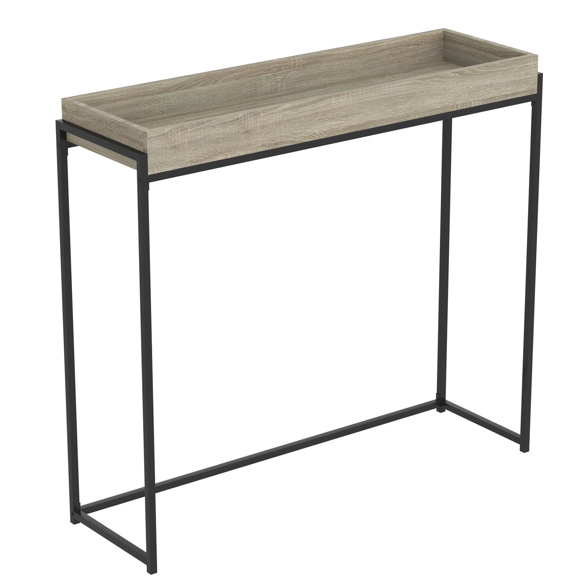 Console Sofa Table Dark Taupe Tray Top 