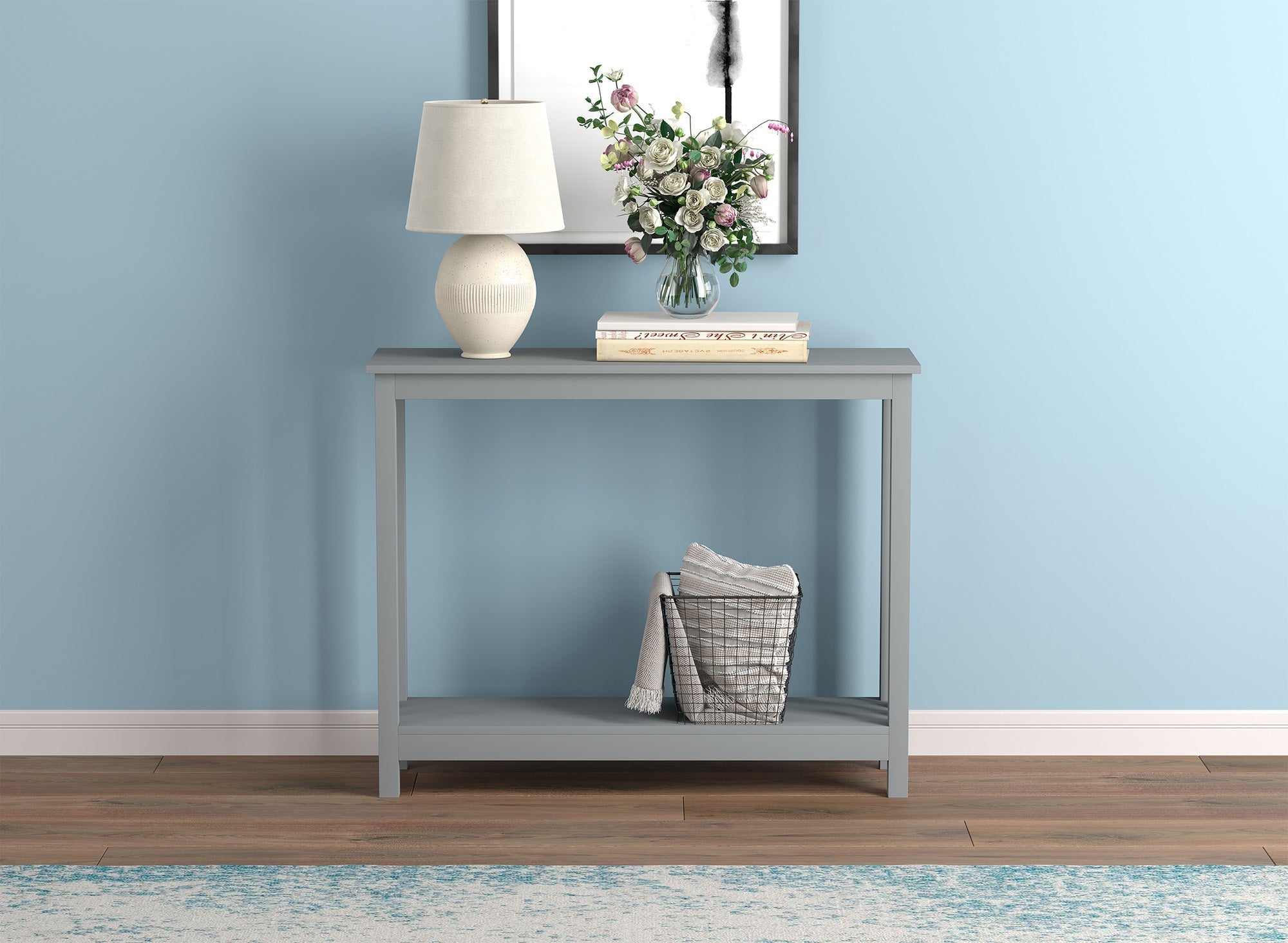 Console Sofa Table Light Grey 1 Shelf 