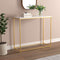 Console Sofa Table Marble Look – Gold Metal Frame, Elegant Entryway or Living Room Table