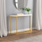 Console Sofa Table with Marble-Look Top – Gold Metal Frame, Modern Luxe Accent for Entryway or Living Room
