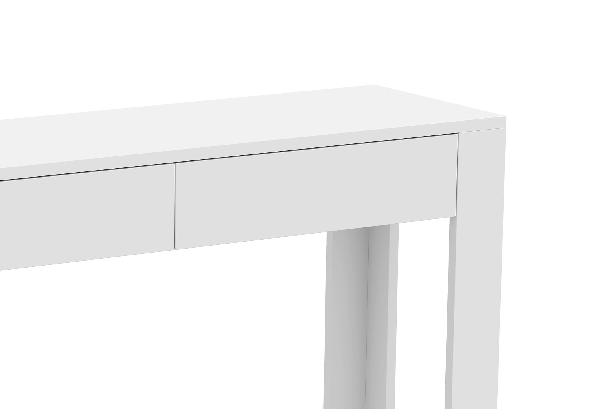 Console Sofa Table White 2 Drawers 1 Shelf 