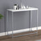 White Console Sofa Table with Silver Metal Base – Modern Entryway & Living Room Accent Furniture