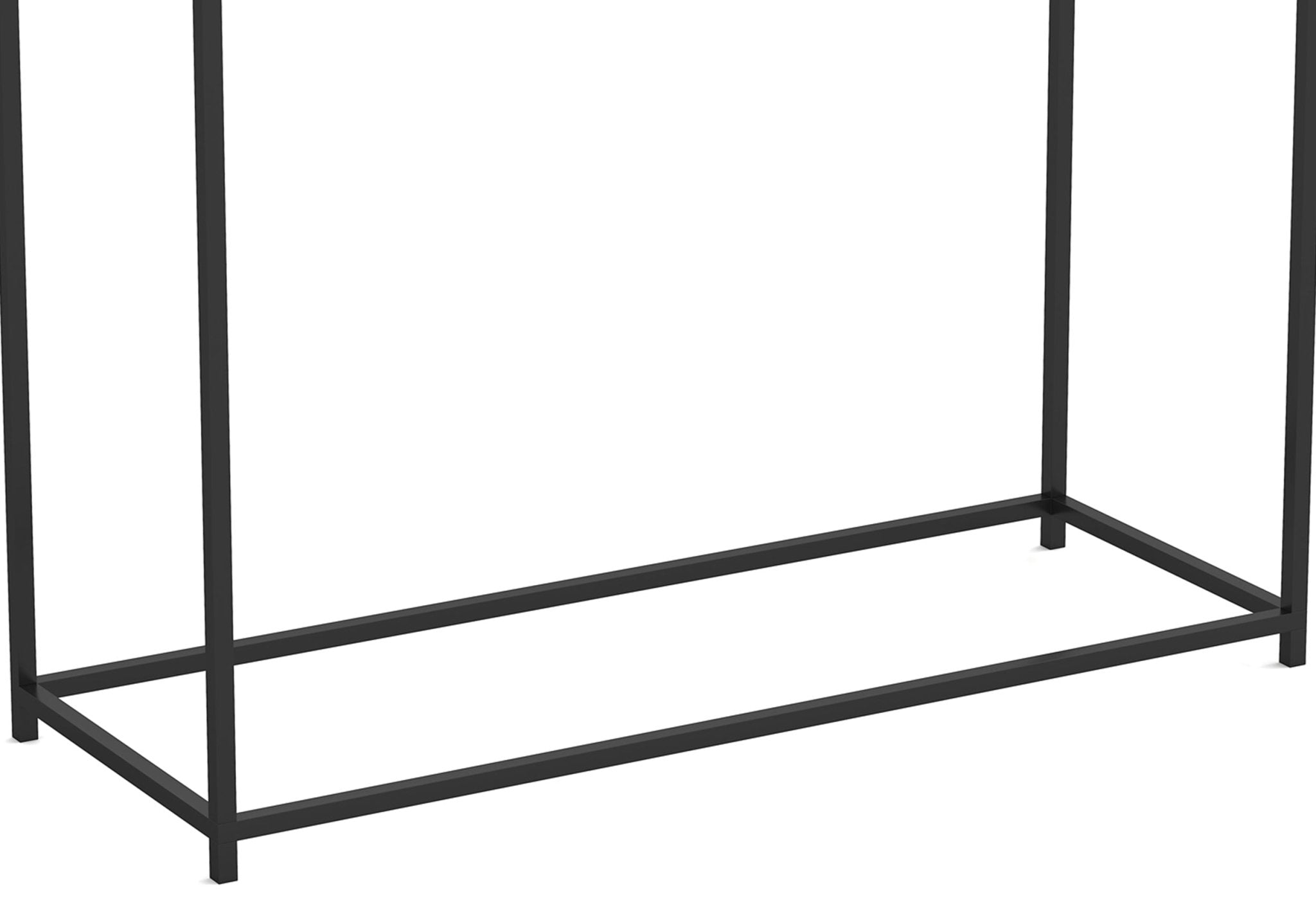 Console Sofa Table White Top Black Metal Base 