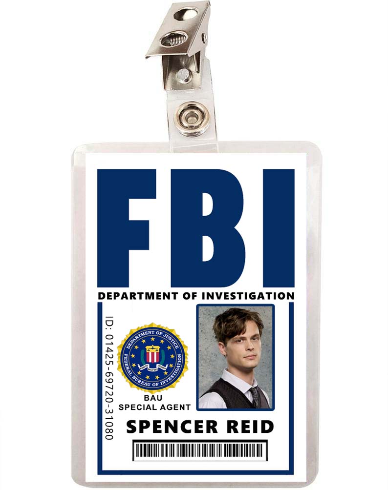 Spencer Reid Criminal Minds FBI ID Badge 