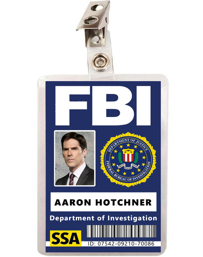 Criminal Minds Aaron Hotchner FBI ID Badge 