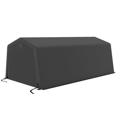 Outsunny 11' x 20' Portable Garage, Heavy Duty Carport Canopy with Ventilation Windows and Large Roll-up Door, Dark Grey 