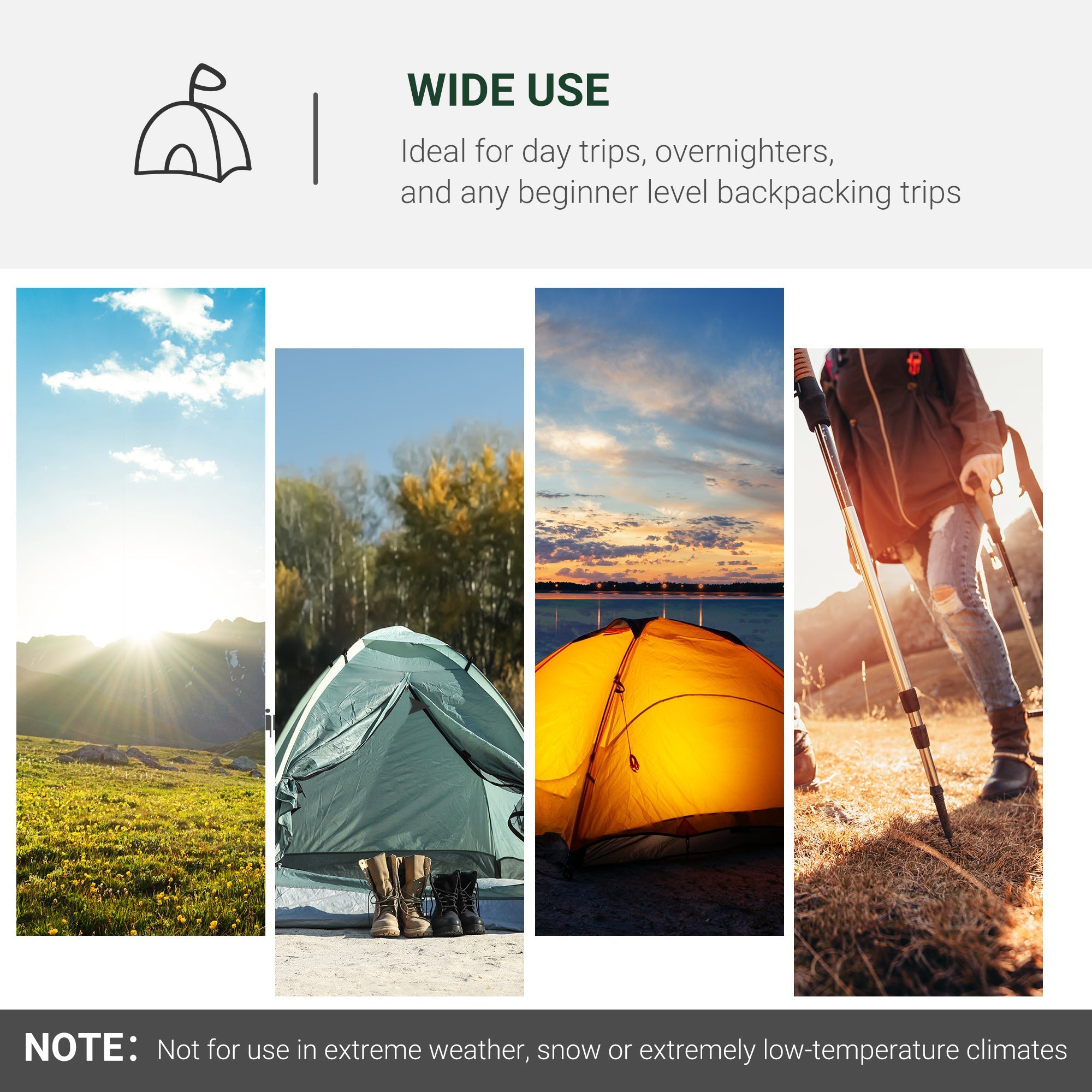 Outsunny Weatherproof Dome Camping Tent w/ Vestibule for 2-3 Person Screen Room Lightweight Backpacking Tent for Fishing 