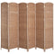 HOMCOM Farmhouse Chic Room Divider: 6-Panel Folding Wooden Frame Partition for Bedroom Spaces, Natural Finish