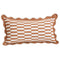 Cushion with Scallop Edge – Dusty Pink Cotton Printed Cover with Beige Trim, 12