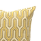 Camel Cushion Cover – 73% Rayon, 27% Polyester, Knife Edge, Visible White Zipper with Gold Teeth, Hand-Made in Canada, Soft Yellow Pattern