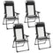 Outsunny Set of 4 Portable Folding Recliner Outdoor Patio Chaise Lounge Chair with Adjustable Backrest, Black