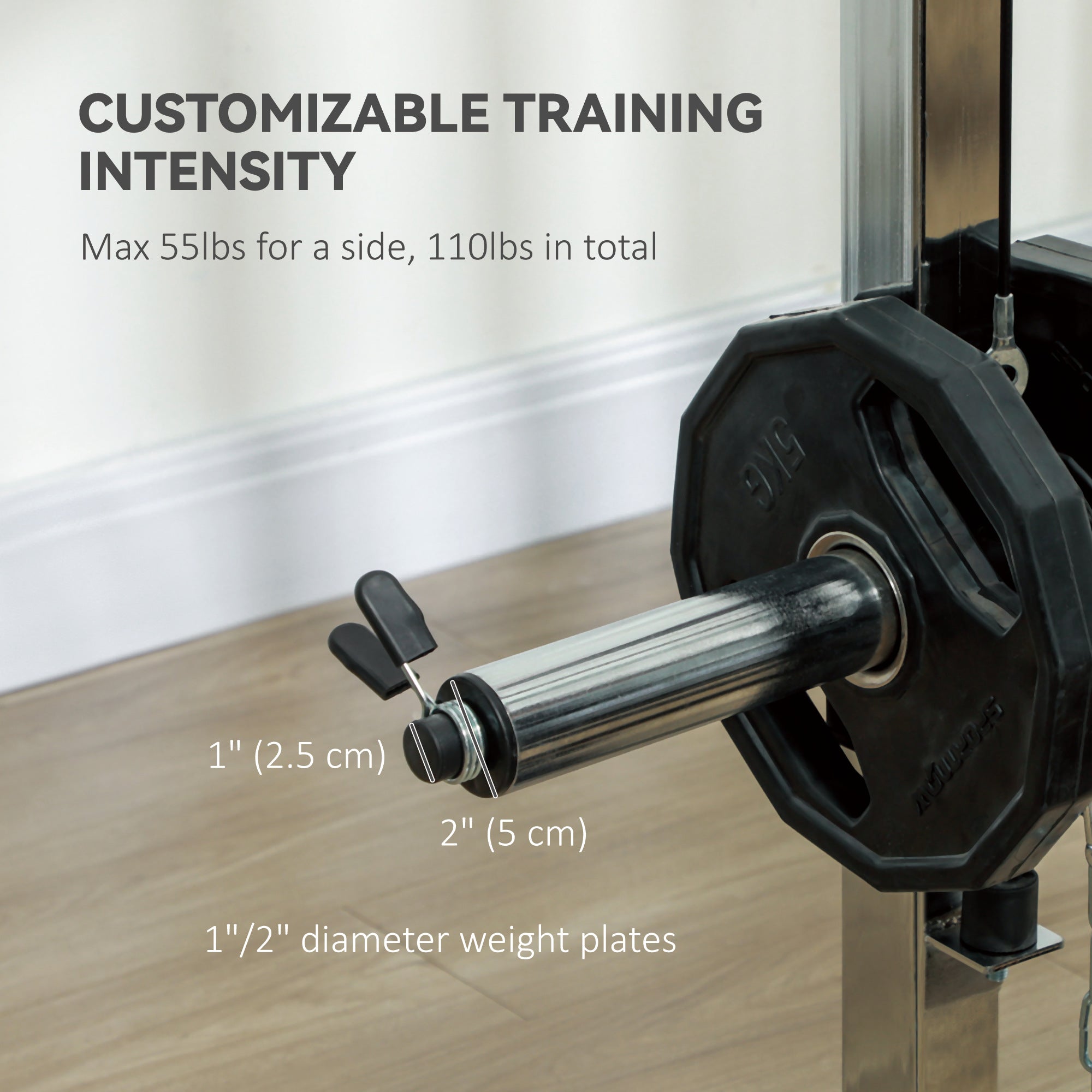 Soozier 3 In 1 Smith Machine with Dual Cable Pulley System, Chest Press Station, 17-Level Squat Rack and Barbell Bar 