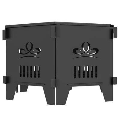 Outsunny Portable 2-In-1 Fire Pit Table, 20" Hexagon, Plug Firepit with Carrying Bag, Ideal for Patio, Camping, Easy Transport 