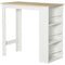 HOMCOM Bar Height Dining Table Modern with 3 Storage Shelves for Kitchen Dining Room Living Room White