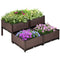 Outsunny Set of 4 Garden Raised Bed Kit, DIY Elevated Planter Box, Flower Vegetables Planting Container with Self-Watering Design