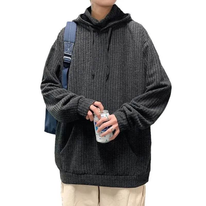 American Oversized Drawstring Turtleneck Hoodie Sweatshirt Men 