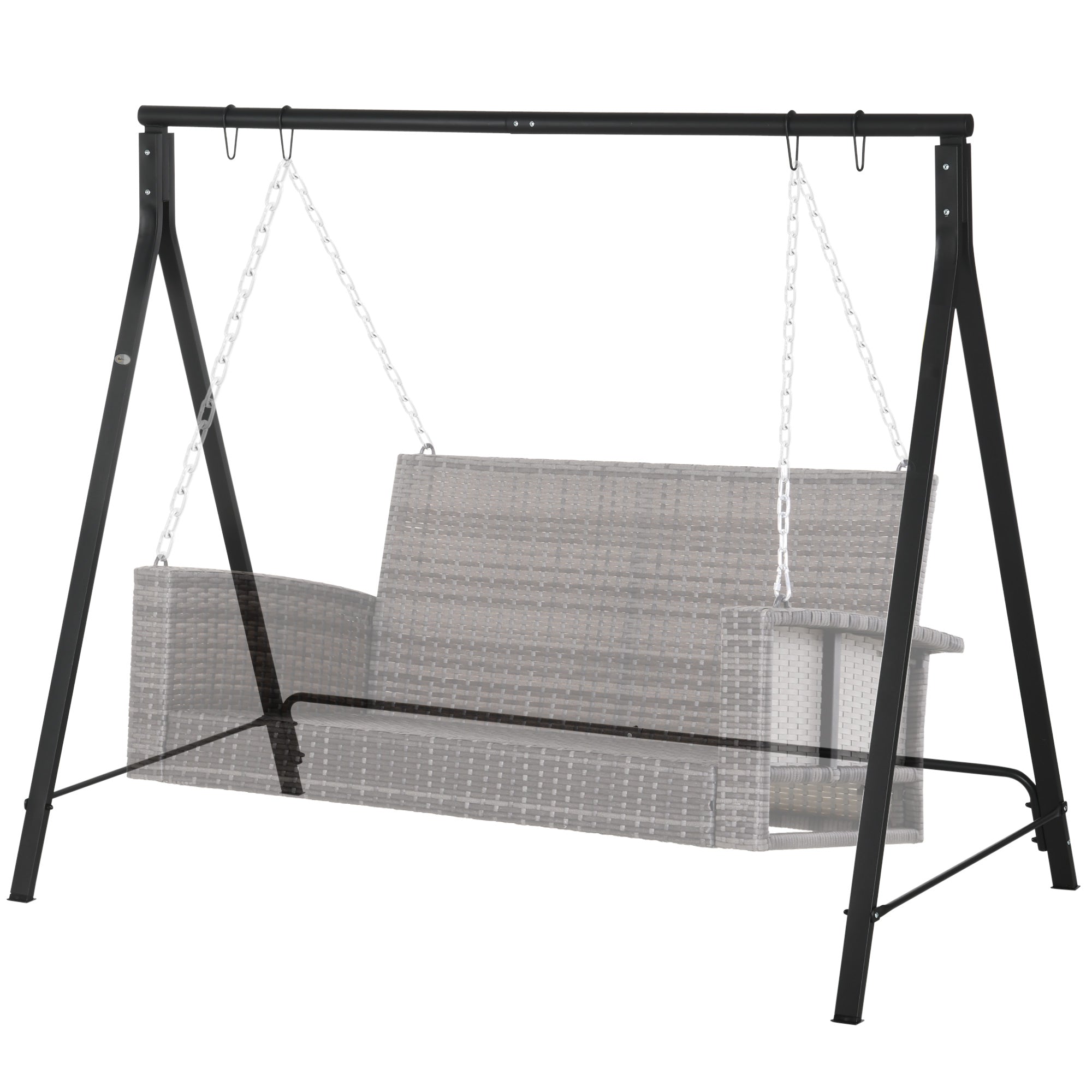 Outsunny Metal Swing Stand Swing Frame, Hanging Chair Stand Only, 528 LBS Weight Capacity, for Backyard, Patio, Lawn, Black 