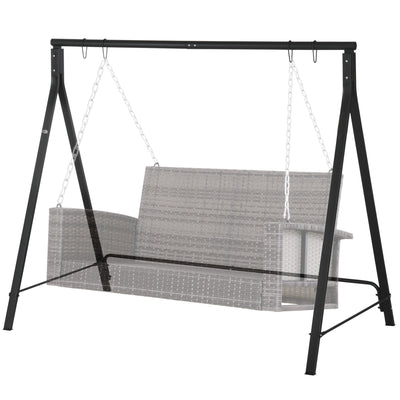 Outsunny Metal Swing Stand Swing Frame, Hanging Chair Stand Only, 528 LBS Weight Capacity, for Backyard, Patio, Lawn, Black 