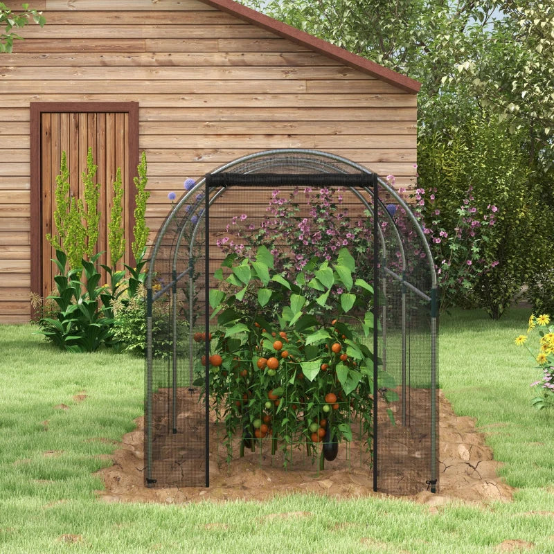 9.8' x 3.9' Crop Cage with Zipper Roll-Up Door, Mesh Plant Protection Tent from Animals with Galvanised Steel Frame