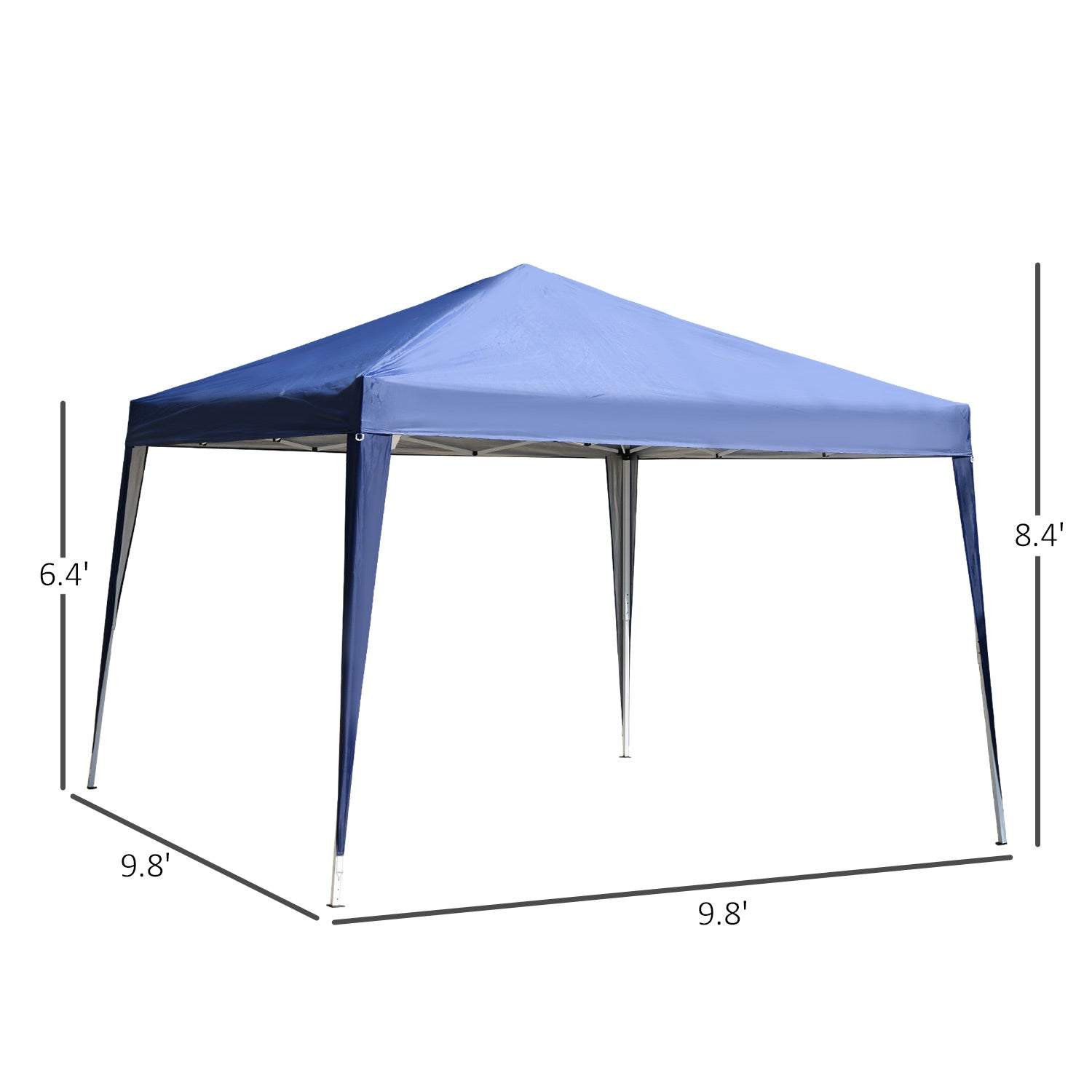 Outsunny 10x10ft Folding Pop Up Tent Outdoor Gazebo Canopy w/ Carrying Bag Blue 