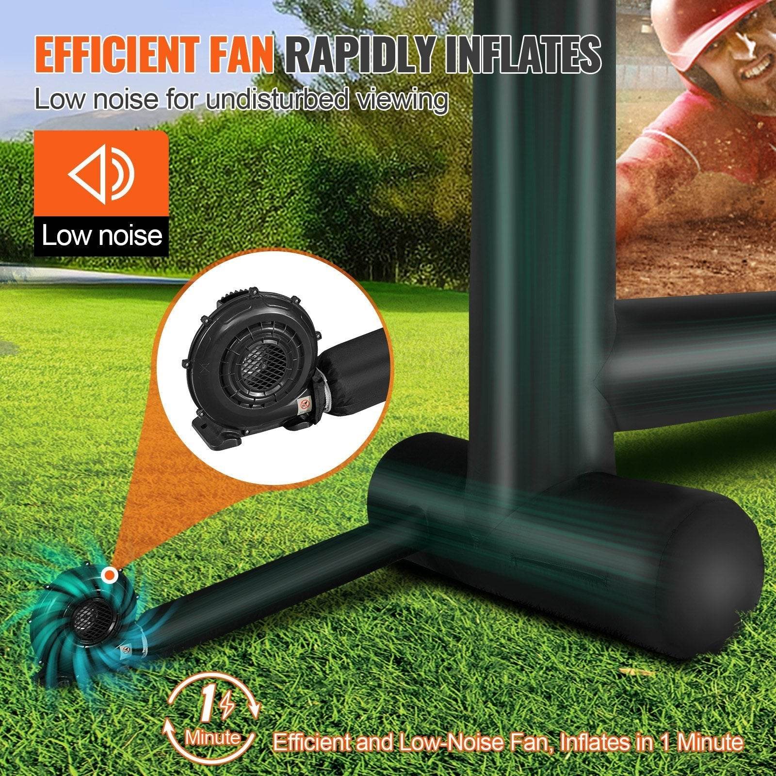 Inflatable Movie Screen, 16 FT Inflatable Projector Screen For Outside With Blower And Carrying Bag, Front Rear Projection, Oxford Fabric Blow Up Screen For Outdoor Parties Backyard Movie Nig 