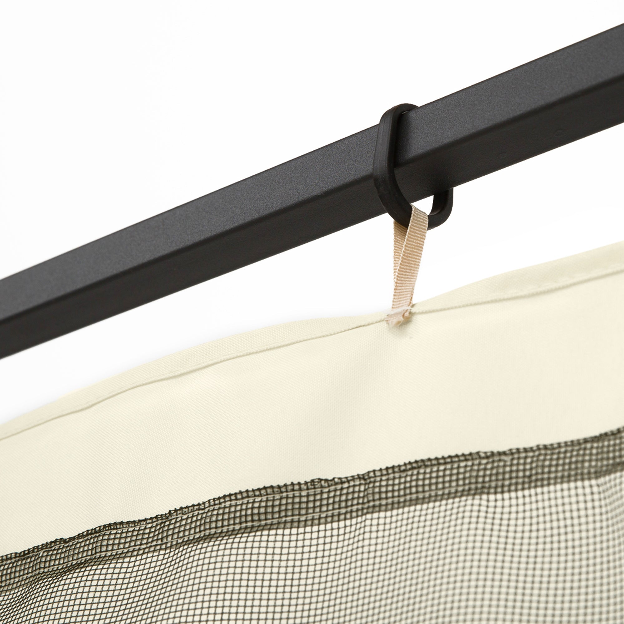 Outsunny Replacement Mosquito Netting for Gazebo 10' x 10' Black Screen Walls for Canopy w/ Zippers for Parties and Outdoor Activities 