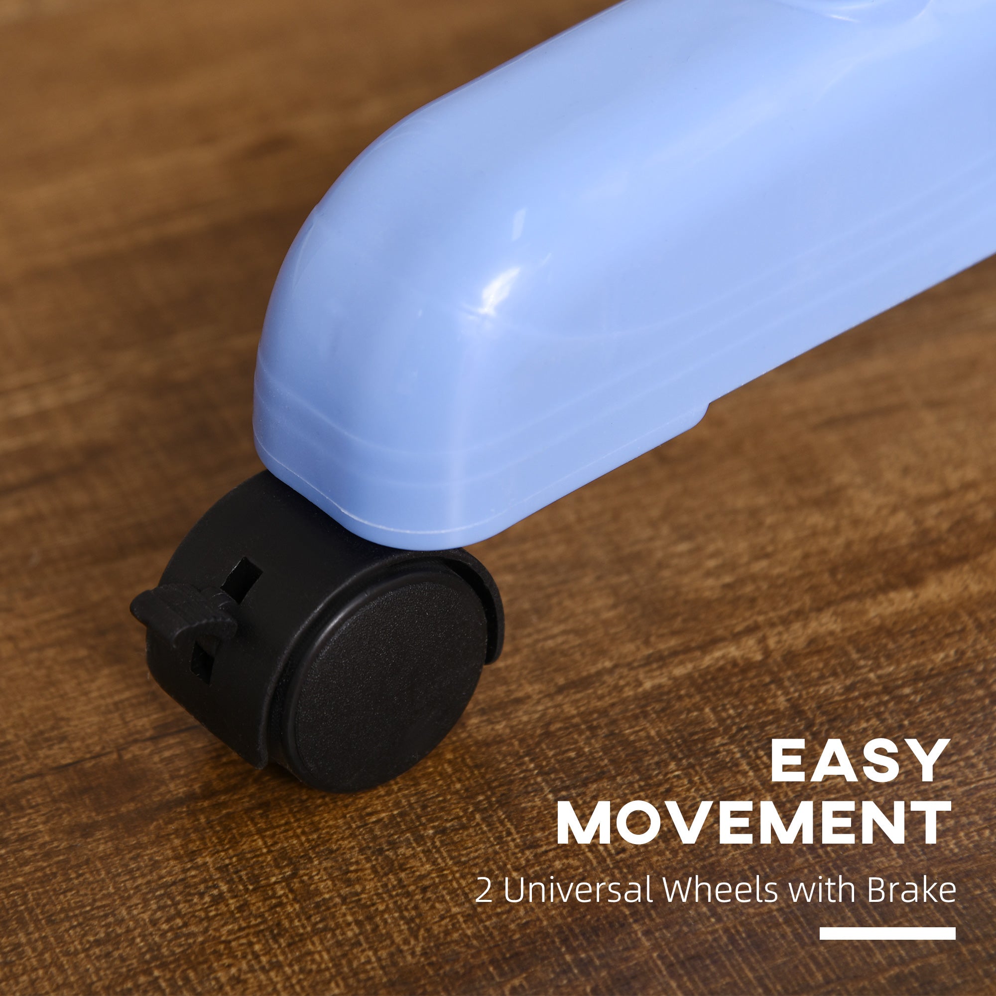 HOMCOM Foldable Clothes Drying Rack, 4-Tier Steel Laundry Racks for Drying Clothes with 2 Side Wings and 4 Castors,  Blue 